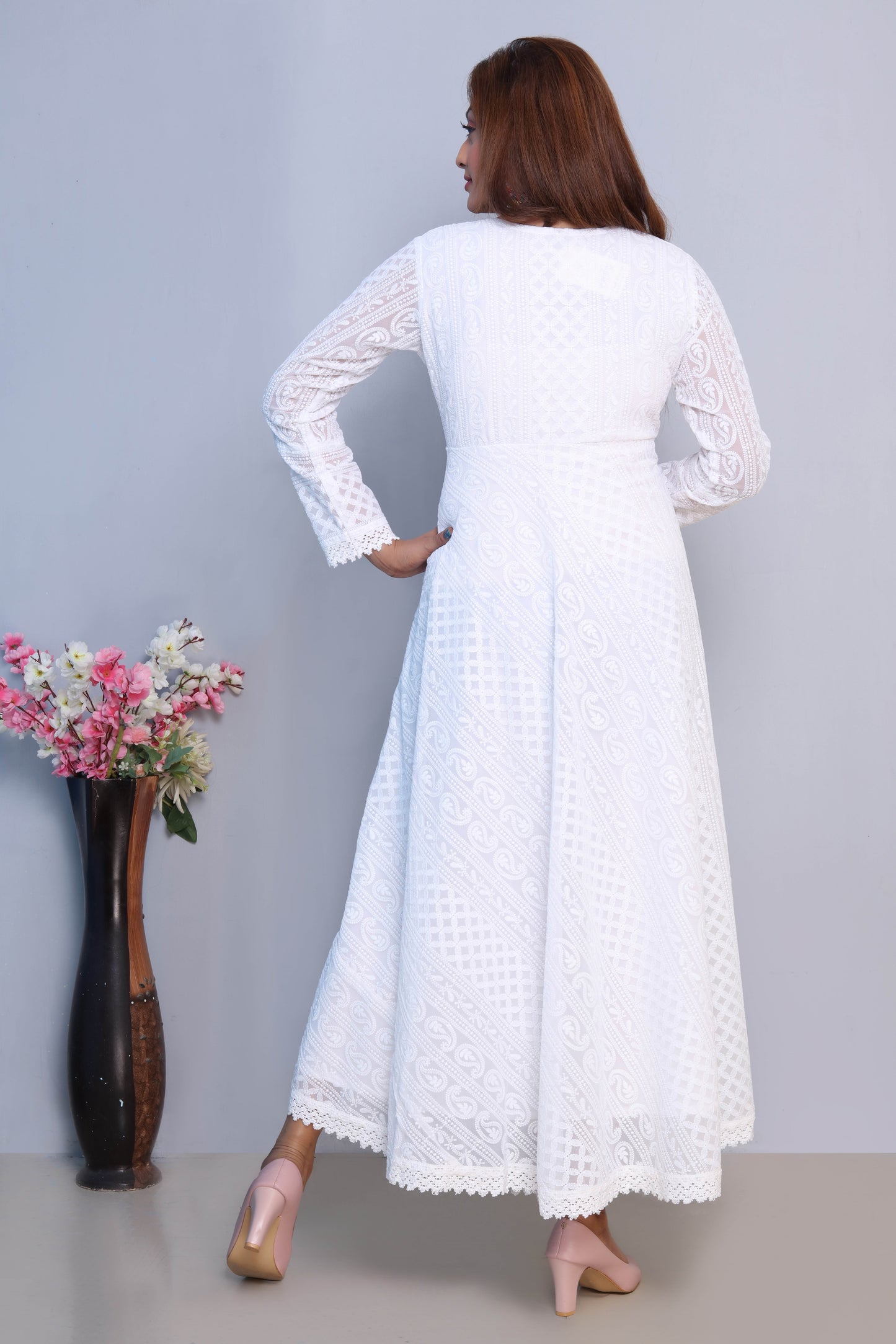 White Embroidered Maxi Dress