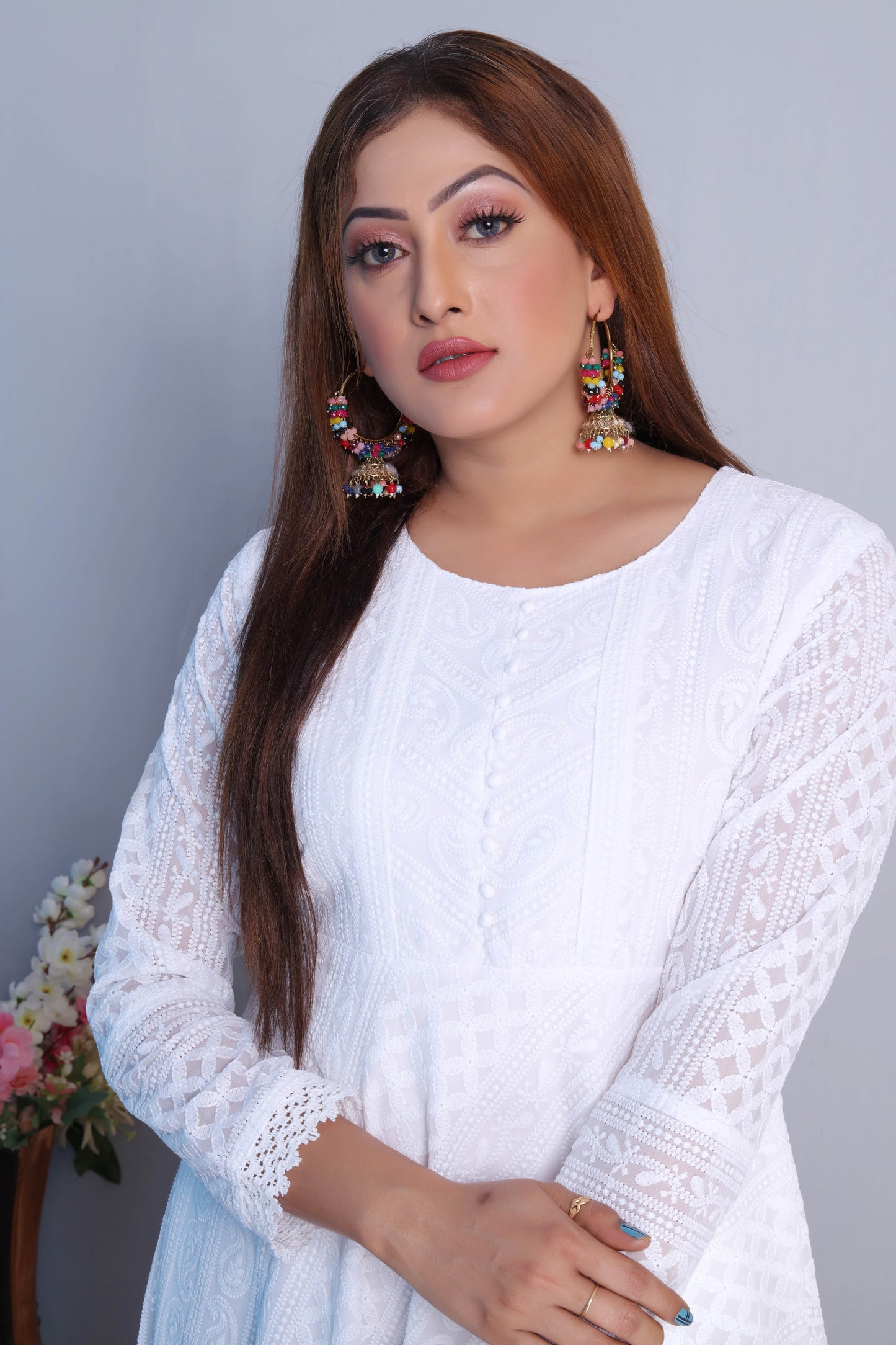 White Embroidered Maxi Dress