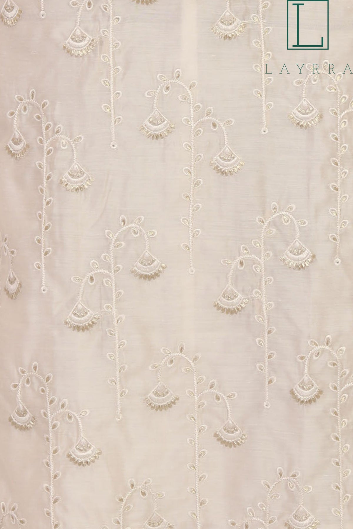 Women Cream Colored Ethnic Floral Embroidered Kurta with Trousers
