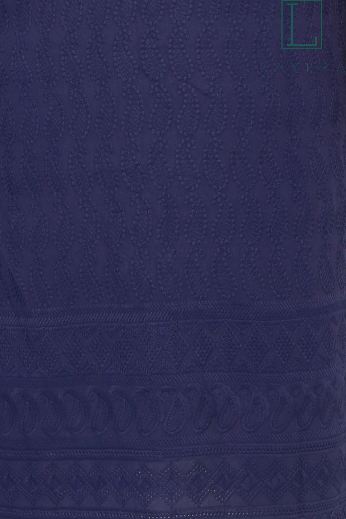 Women Navy Blue Ethnic Motifs Embroidered Kurta with Trousers