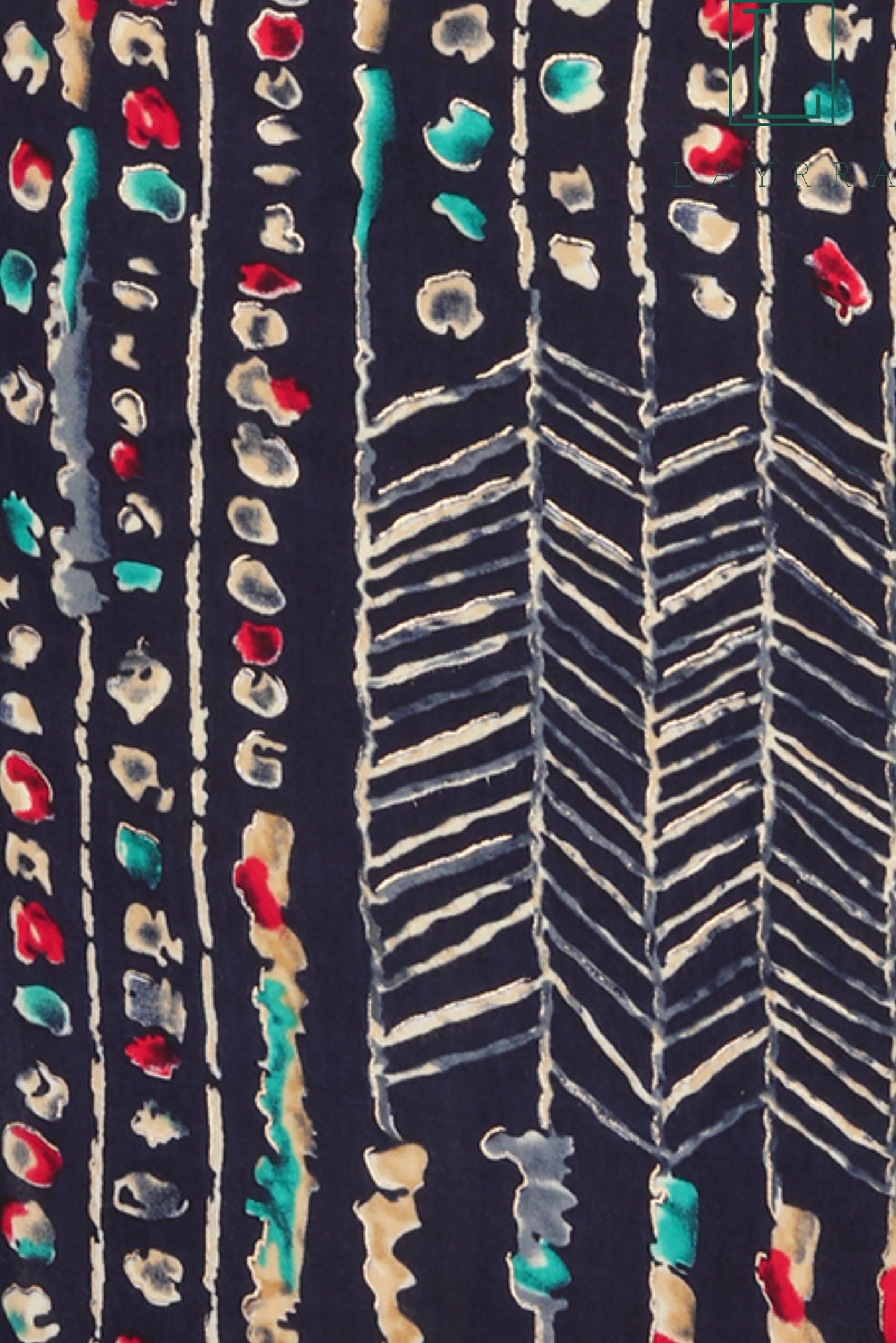 Women Navy Blue Ethnic Bandhani Printed Kurta with Trousers