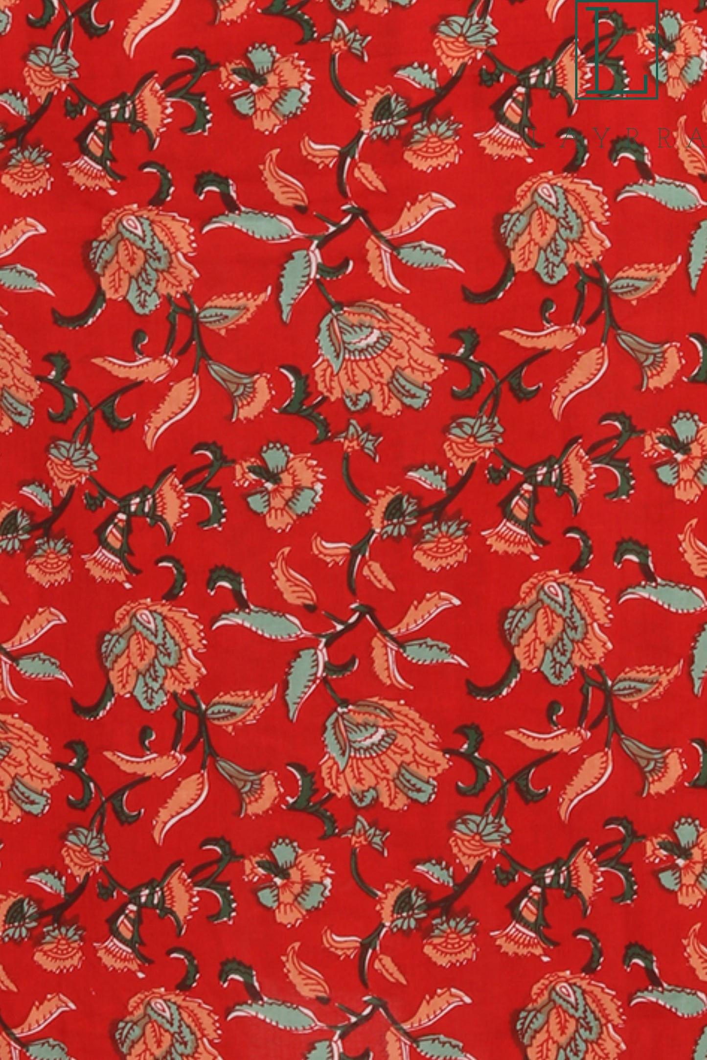 Women Red Orange and White Floral Print Embroidered Work Kurta with Pants & Dupatta - Complete Set