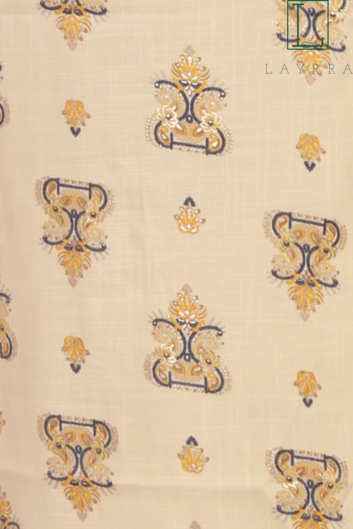 Women Light Yellow Ethnic Motifs Print Embroidered Mirror Work Kurta with Trousers