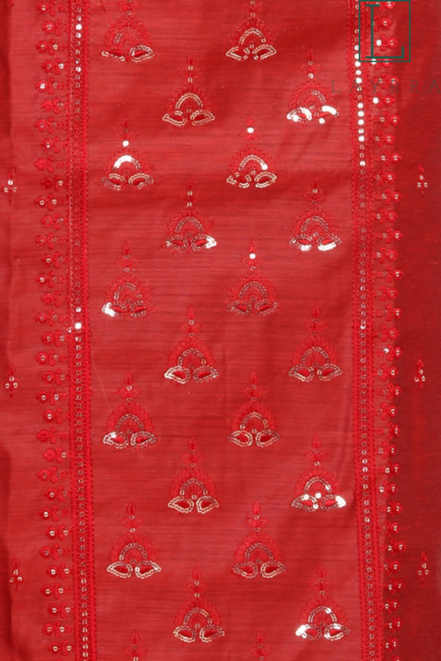 Women Dark Red Ethnic Motifs Sequinned Kurta with Pants & With Dupatta - Complete Set