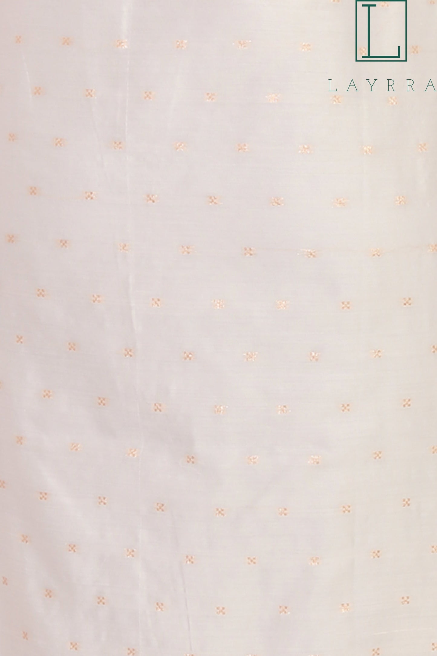 Women White & Gold Ethnic Floral Embroidered Moti Kurta with Trousers