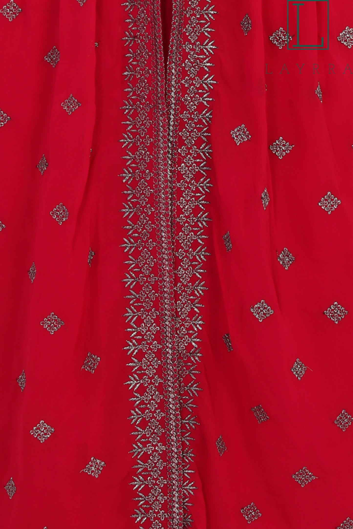 Women Wine Red & Silver Ethnic Embroidered Kurta with Palazzos and with Dupatta - Complete Set